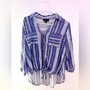 Blue Striped Women's Top